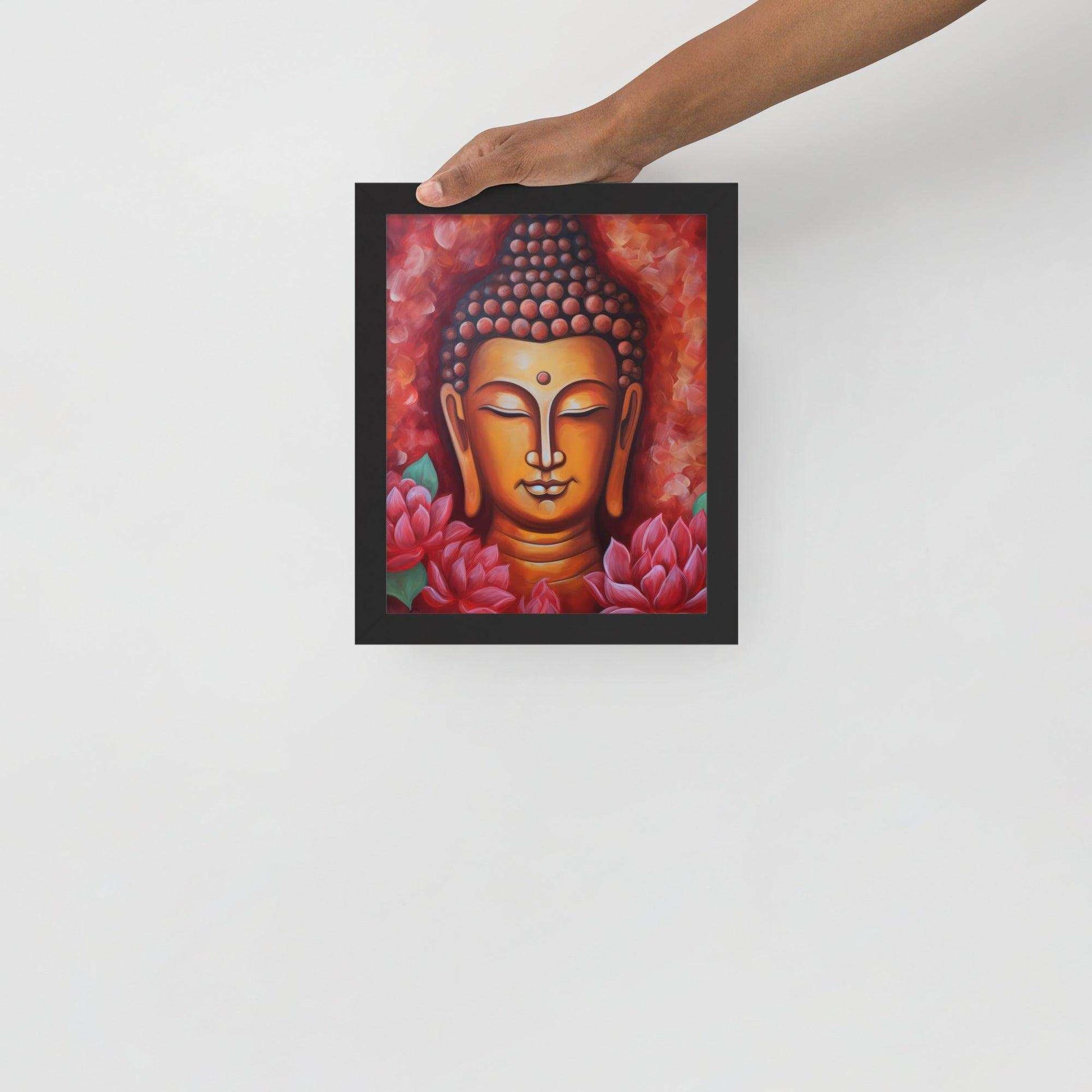Zen Living Room Framed Print: Buddha & Lotus – ZenArtBliss -ZenArtBliss